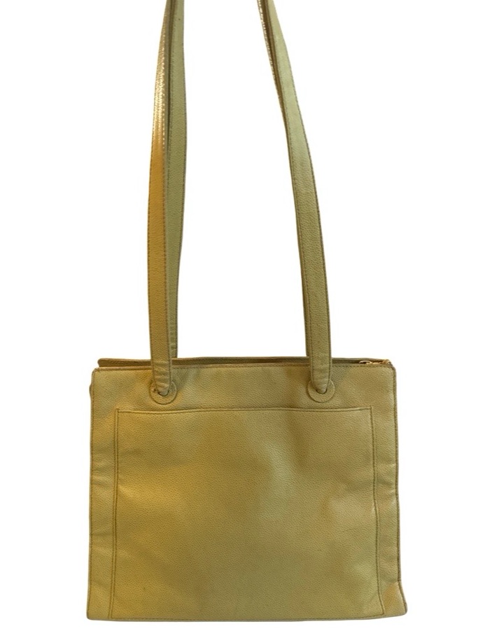 Vintage Chanel Olive Green Caviar Leather Cc Logo Shoulder Tote Bag — image 5 of 8